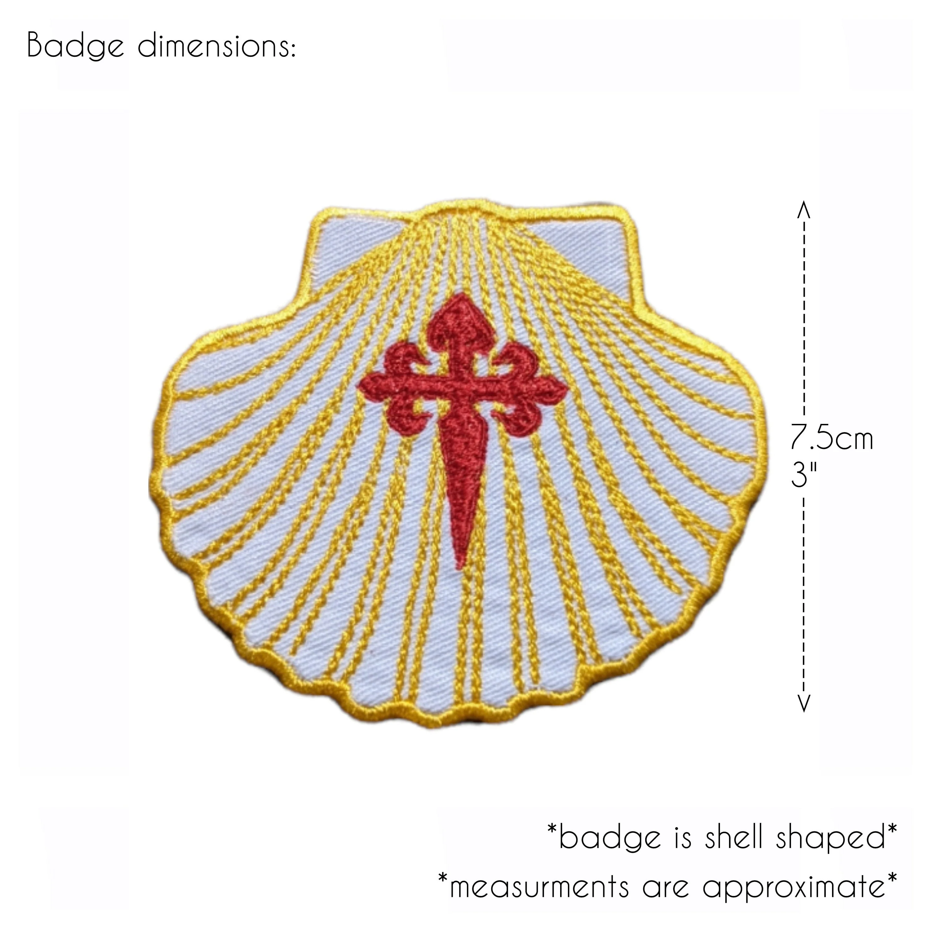 Camino shell badge, Way of St James, Buen camino, pilgrim backpack badge, teen rucksack patch, camino shell, outdoor adventure, nature trail - Image 3