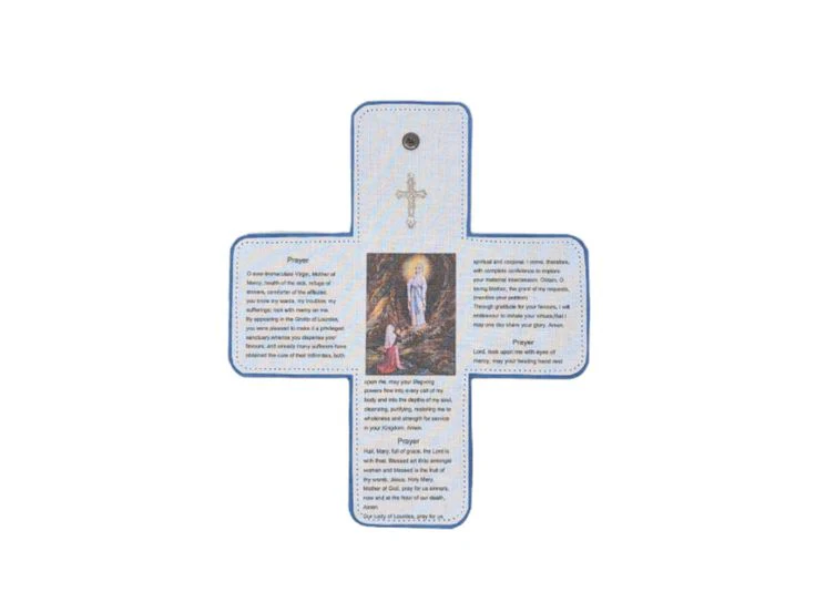 Our Lady of Lourdes Pocket Oratory – Genuine Leather Catholic Travel Prayer Set | Marian Gift for Confirmation & Communion