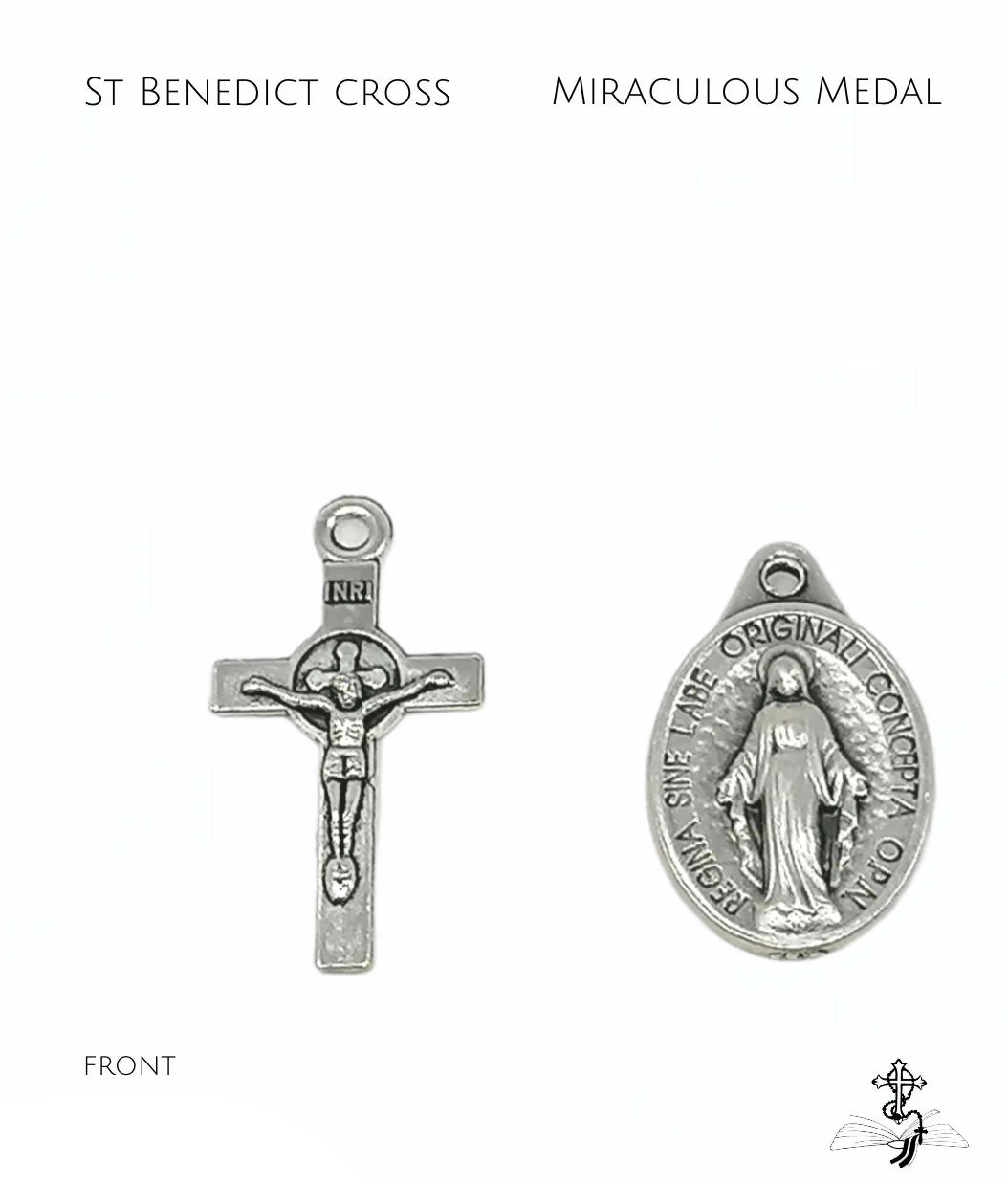 Embroidered scapular, Brown scapular, Our Lady of Mount Carmel, Multiple sizes, Miraculous Medal, St Benedict, Catholic, Escapulario, Wool - Image 9