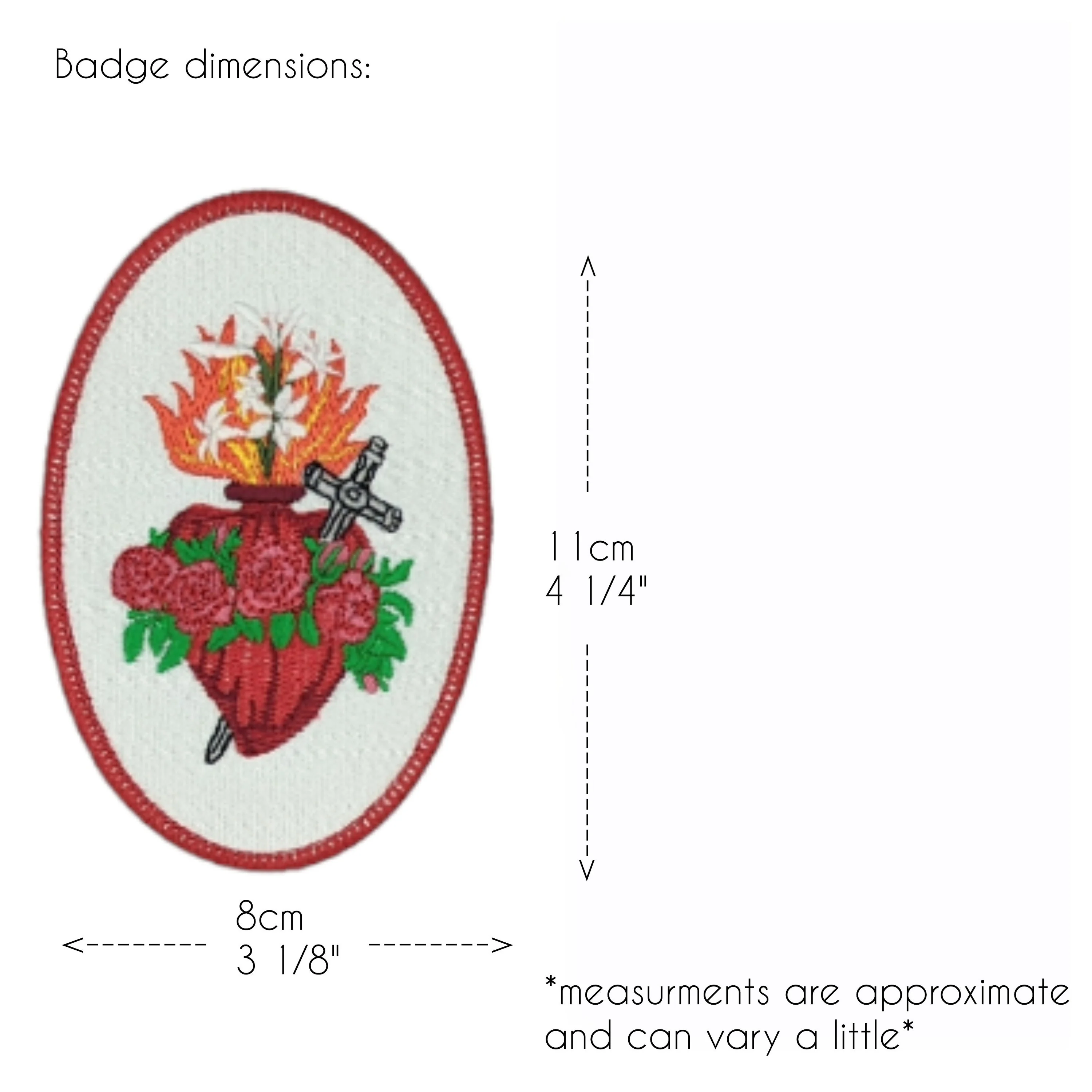 Immaculate Heart of Mary badge, religious patch, iron on badge, sew on patch, embroidered badge, embroidered patch, Heart of Mary,pilgrimage - Image 3