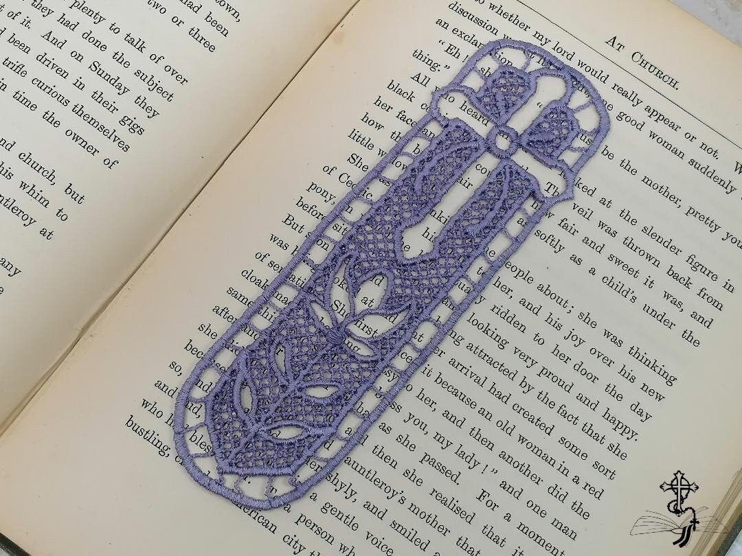 Lace bookmark, bookmark, freestanding lace, lace bookmarks, book accessories, lace anniversary, embroidered bookmark, 13th anniversary