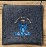 Leather Rosary Case with Embroidered Marian Symbol – Catholic Snap Rosary Pouch (3 Sizes, Multiple Designs) - Image 11