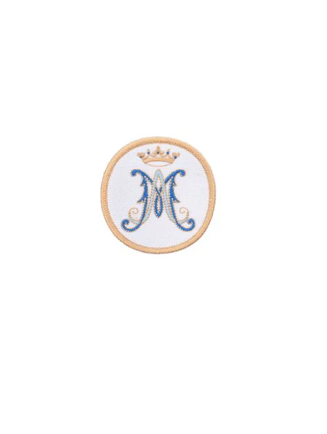 2 - Marian symbol with crown patch, religious patch, iron on badge, sew on patch, embroidered badge, embroidered patch, crown, pilgrimage - Image 4