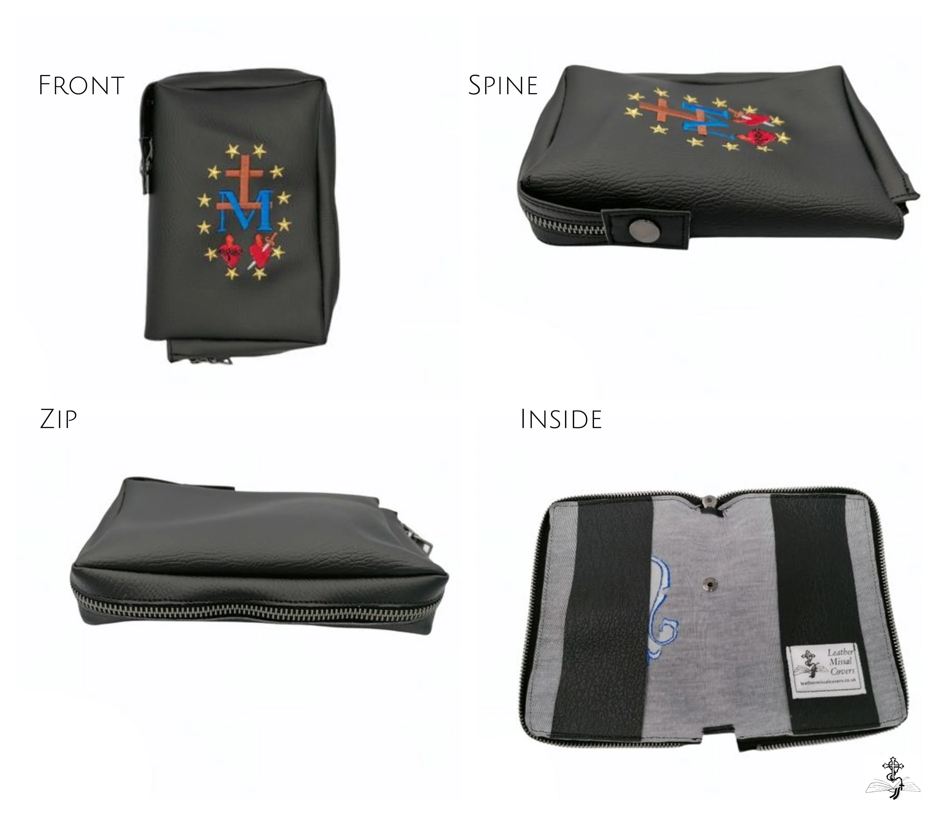 Custom Handmade Leather Book Cover with Zipper | Personalized Missal, Bible & Prayer Book Cover | All Sizes Available - Image 3