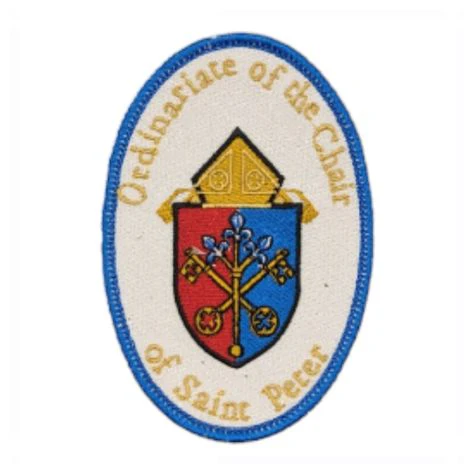 Ordinariate USA badge, religious patch, iron on badge, sew on, embroidered badge, embroidered patch, pilgrimage, United States, Canada