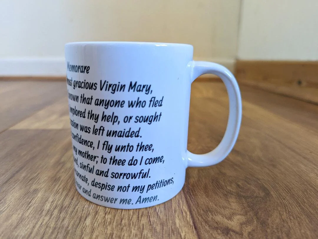 Our Lady of Walsingham, Mug, Memorare, Catholic gift, Stocking stuffer, Baptism, Holy Communion, Confirmation, Present, Our Lady - Image 4