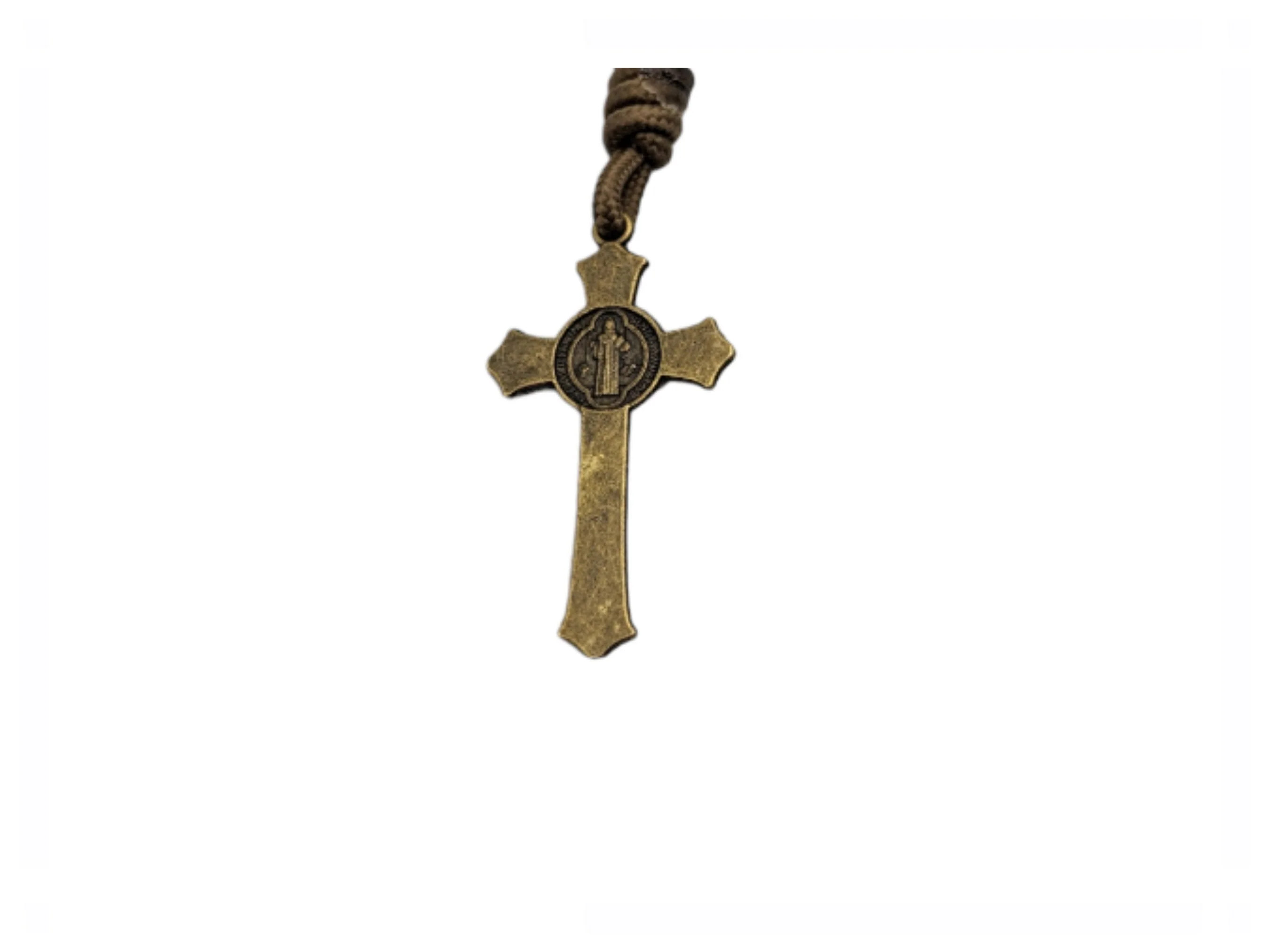 Paracord white wooden Rosary keyring, One decade metal & knot Rosary, Strong, Catholic Rosary, Pilgrimages, Knotted Rosary, Unbreakable, Waterproof - Image 3