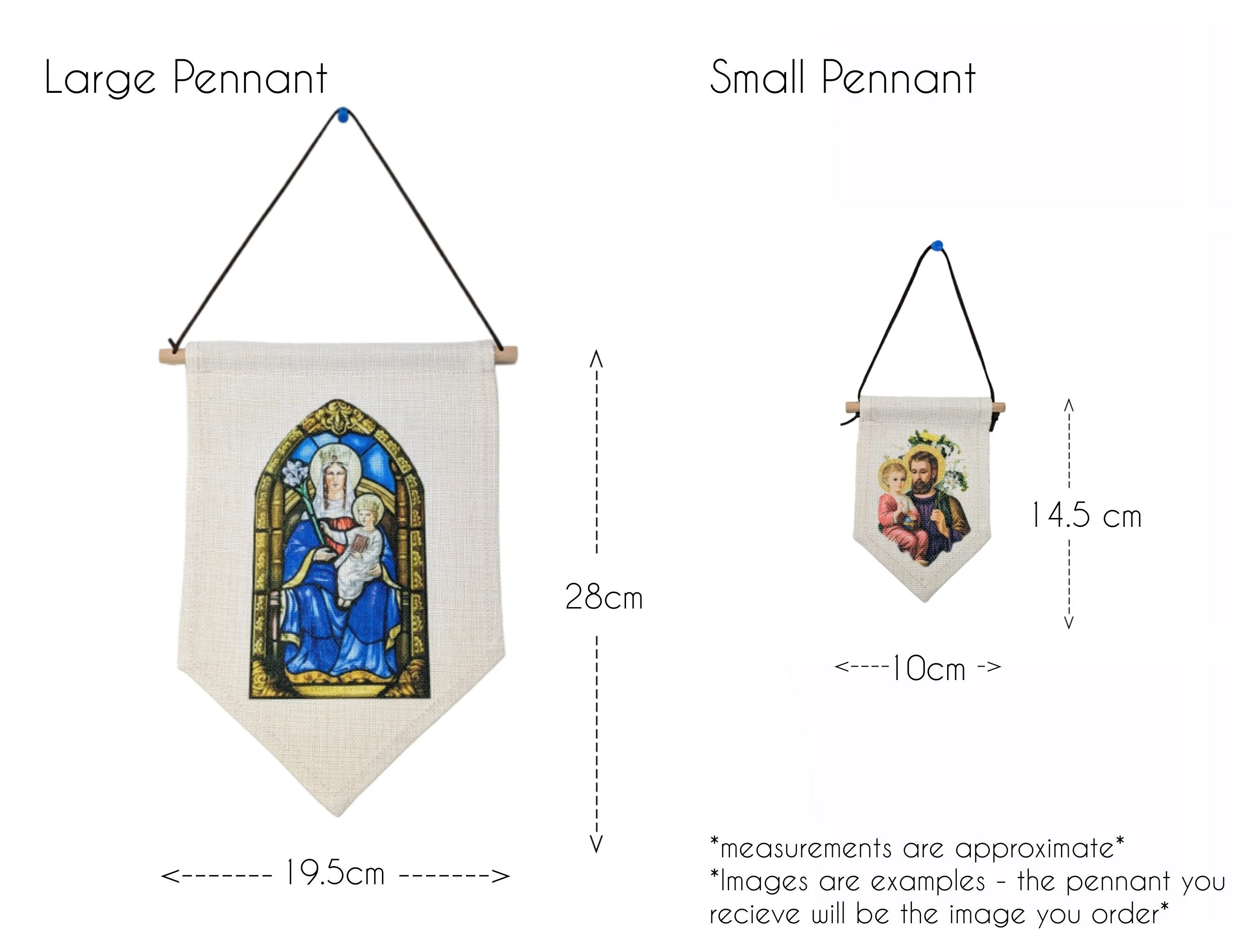 Sacred Heart of Jesus Pennant, Mini Banner, Catholic Religious Sacramental, Devotional, Pilgrimage, Rosary, Oratory Prayer, Prayer Corner - Image 4
