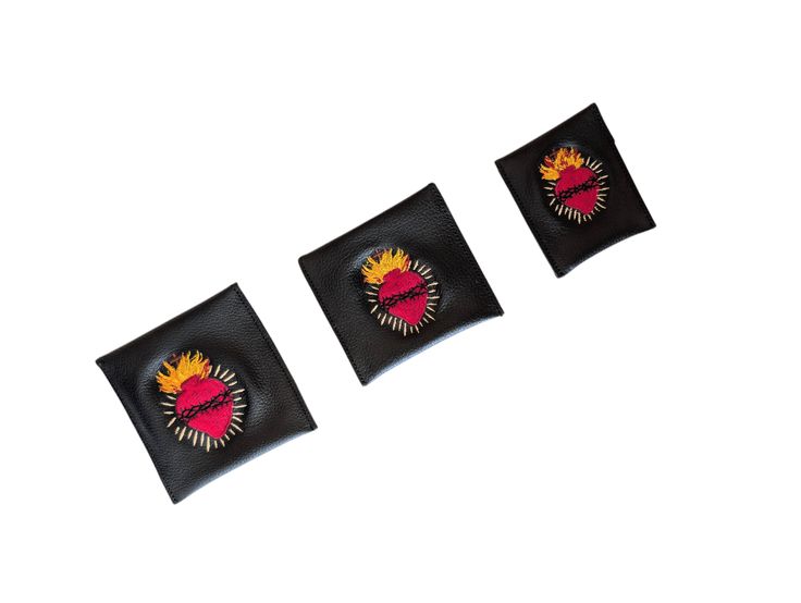 Sacred Heart Leather Rosary Case β Catholic Prayer Pouch with Snap Closure, Small, Medium & Large, Multiple Colors - Image 2