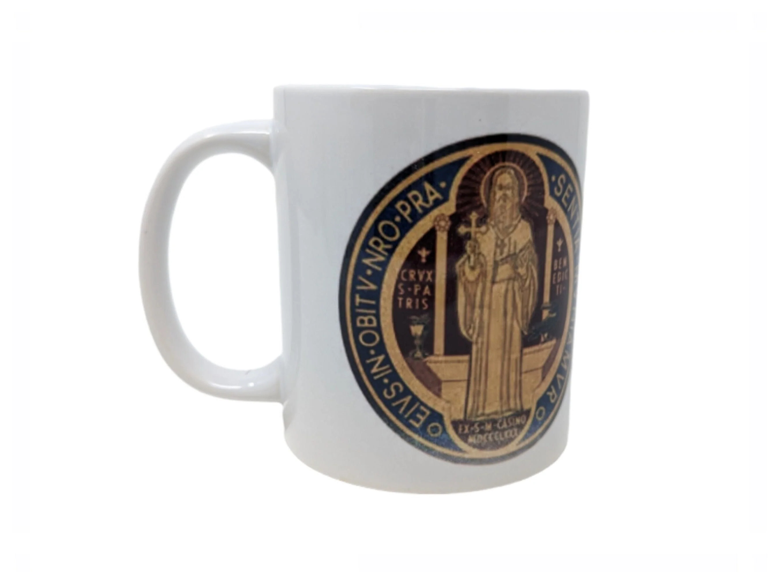 Saint Benedict, Colour, St. Benedict medal, Catholic Mug, Catholic gift, Stocking stuffer, Baptism, Holy Communion, Confirmation, Present