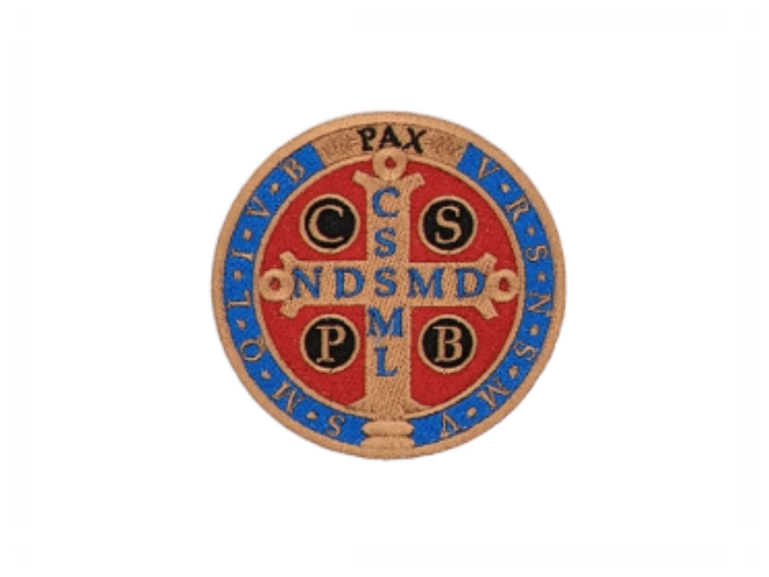 St Benedict Badge back, Benedict of Nursia, religious patch, iron on badge, sew on patch, embroidered bage, embroidered patch, pilgrimage - Image 2