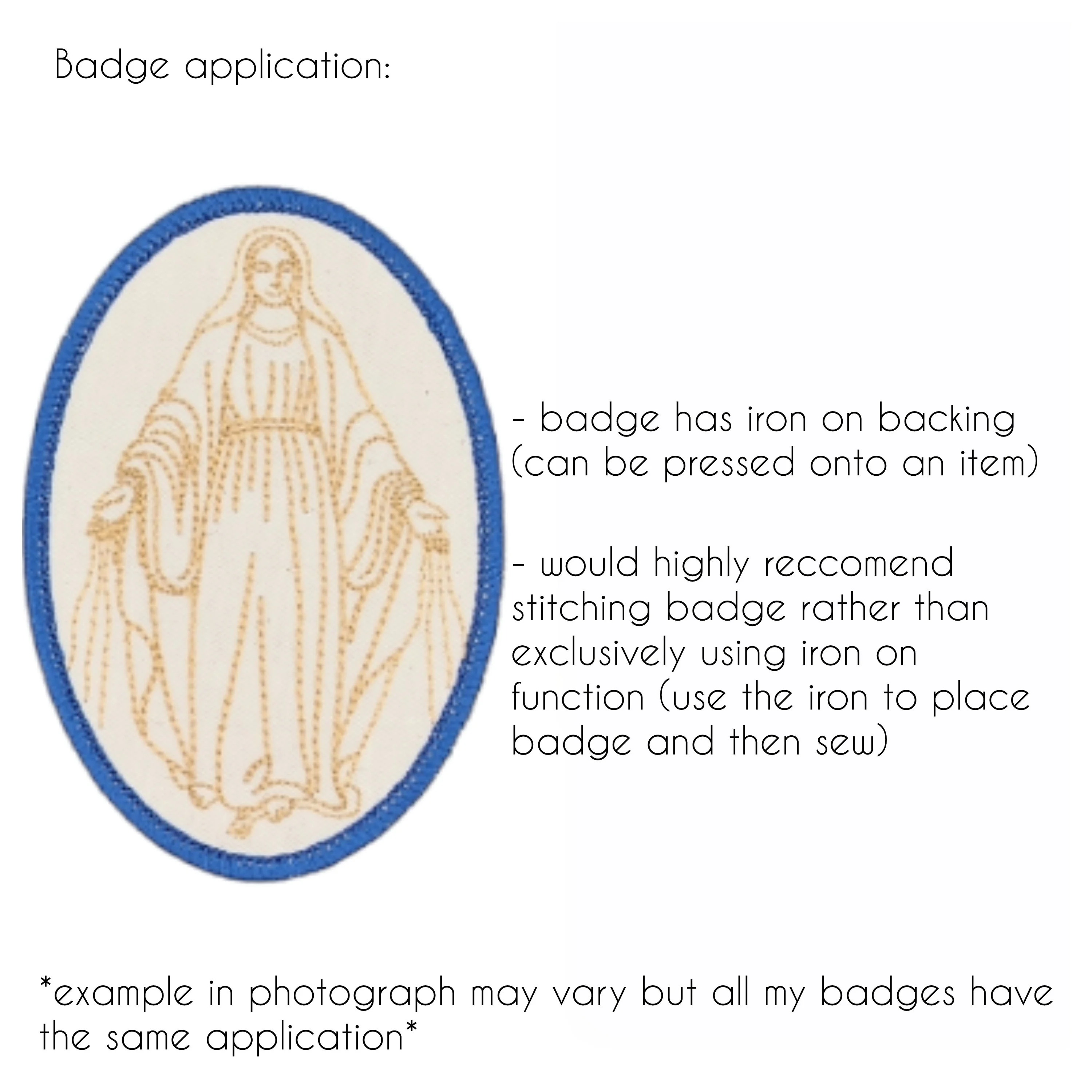 St Christopher badge, religious patch, iron on badge, sew on patch, Pilgrimage, Patron Saint of travelers, Pilgrim, Christopher and Jesus - Image 4