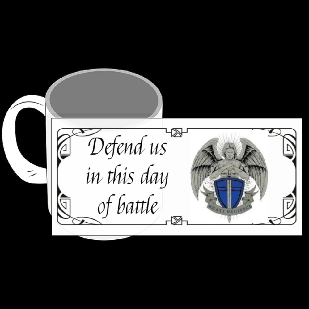 St Michael, Defend us in this day of battle, Catholic Mug, Catholic gift, Stocking stuffer, Baptism, Holy Communion, Confirmation, Present - Image 6