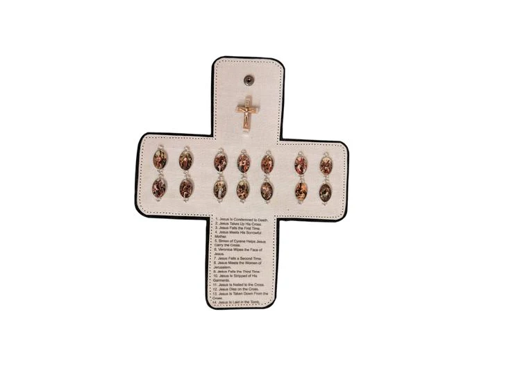 Stations of the Cross Pocket Oratory – Genuine Leather Travel Prayer Set with Wooden Crucifix | Catholic Lent & Confirmation Gift