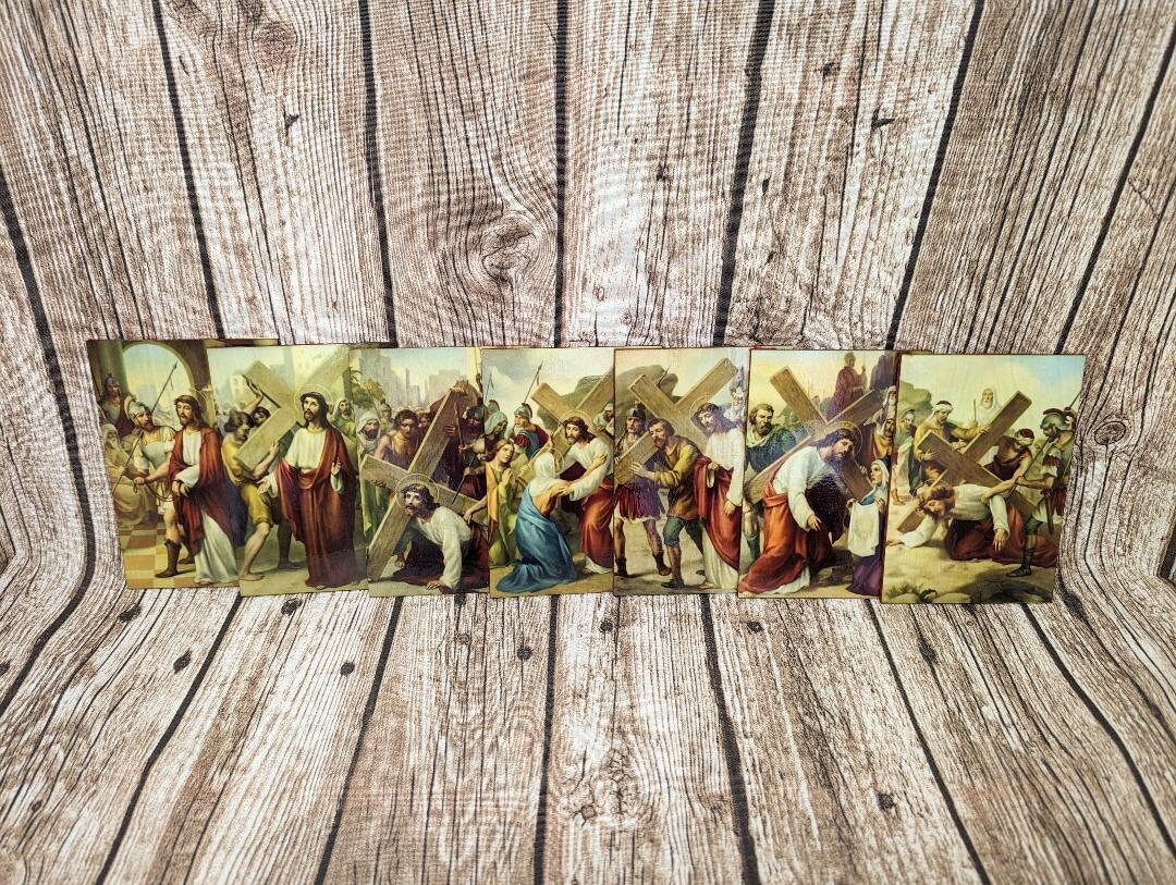 Stations of the Cross, Religious Gift, Jesus, Catholic, Balsa wood tiles, Via Crucis, Via Dolorosa, Mount Calvary, Passion of Christ - Image 5